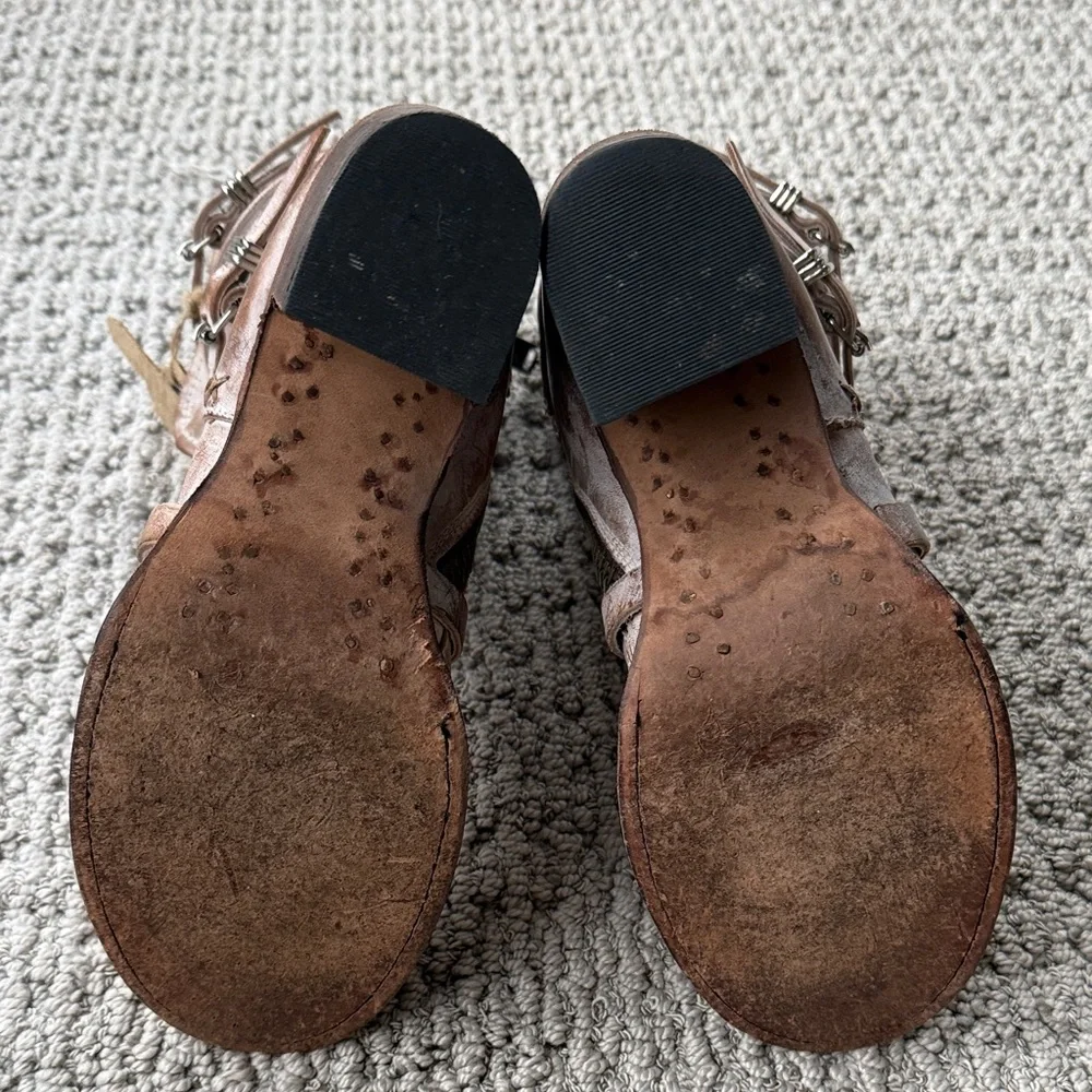 Freebird by Steven Brown Leather Wrap-Strap Heeled Boots - Picture 5 of 6